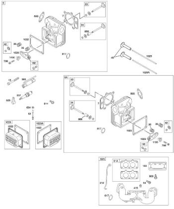 F - Cylinder Head, Intake Manifold, Valves B&S - 40 €¦ 405777-0113-E1 Stihl