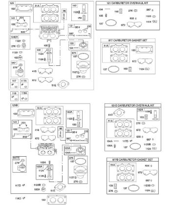 D - Carburetor, Kit - Carburetor Overhaul B&S - 40 €¦ 405777-0134-E1 Stihl