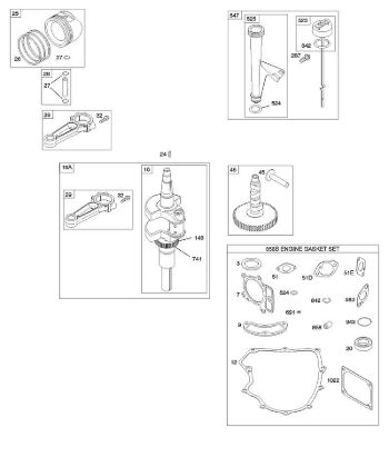C - Camshaft, Crankshaft, Gasket Set-Engine, Lubrication, Pistons, Rings, Connecting Rod B&S - 40 €¦ 407577-0111-E1 Stihl