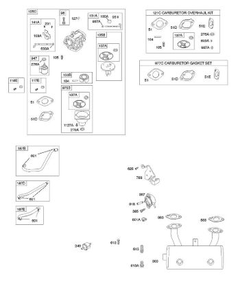 D - Carburetor, Exhaust System, Fuel Supply, Kit - Carburetor Overhaul B&S - 40 €¦ 407577-0111-E1 Stihl