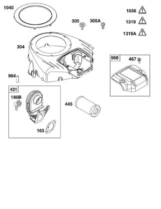 B - BLOWER HOUSING AND AIR CLEANER GROUP B&S - 40 €¦ 40R577-0002-H5 Stihl