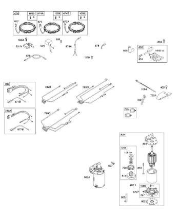 A - Alternator, Wire Harness, Starter, Ignition B&S - 44 €¦ 445577-0125-B1 Stihl