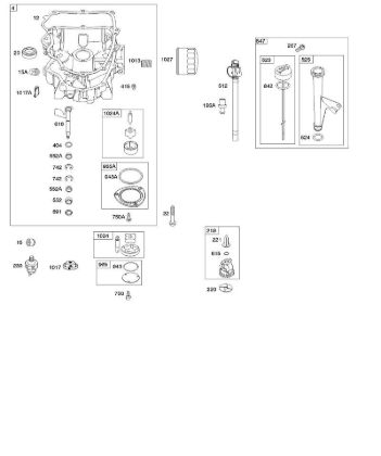 F - Engine Sump, Oil Pump, Dipstick/Tube Assembly B&S - 44 €¦ 445577-0125-B1 Stihl