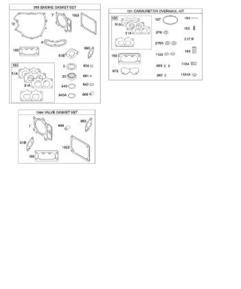 G - Engine/Valve Gasket Set, Carburetor Overhaul Kit B&S - 44 €¦ 445577-0125-B1 Stihl