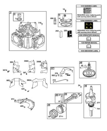 E - Cylinder, Crankshaft, Camshaft, Air Guides, Piston, Rings, Connecting Rod B&S - 44 €¦ 445577-5138-B1 Stihl