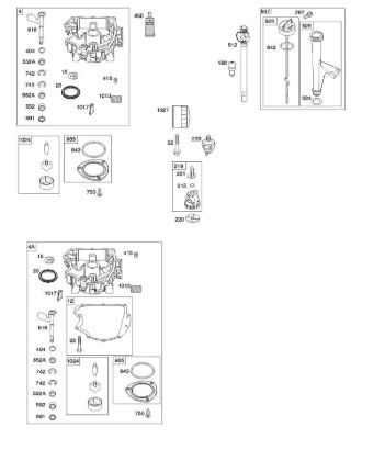 F - Engine Sump, Oil Pump, Dipstick/Tube Assembly B&S - 44 €¦ 44N677-0017-B1 Stihl