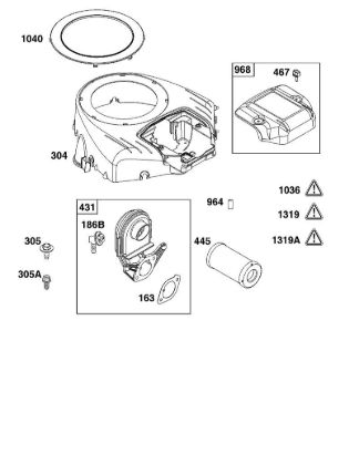 B - BLOWER HOUSING AND AIR CLEANER GROUP B&S - 44 €¦ 44N677-0017-B5 Stihl
