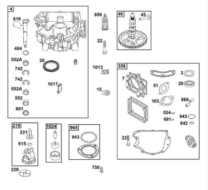 E - CRANKCASE COVER/SUMP GROUP B&S - 44 €¦ 44N677-0017-B5 Stihl