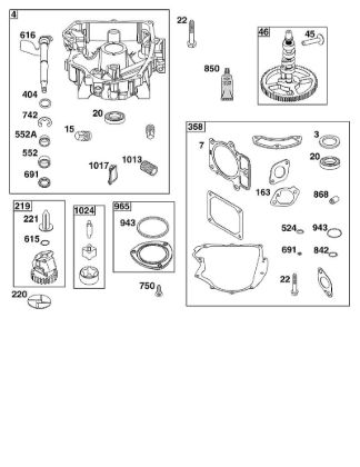 E - CRANKCASE COVER/SUMP GROUP B&S - 44 €¦ 44U777-0010-G1 Stihl