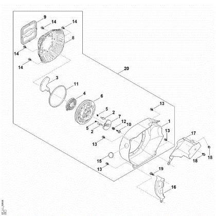Picture of J - Starting system, fan housing EHC 600.0 (EHC600-0002)