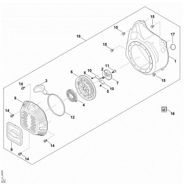 Picture of J - Starting system, fan housing EHC 705.0 (EHC705-0001)