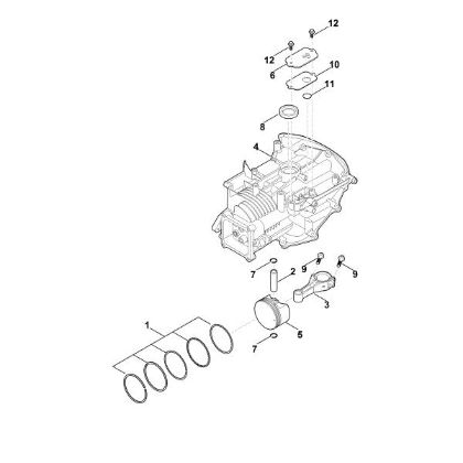Picture of C - Crankcase, piston, connecting rod EVC 200.0 (EVC200-0001)