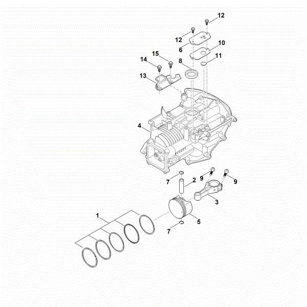 Picture of C - Crankcase, piston, connecting rod EVC 200.3 C (EVC200-0005)