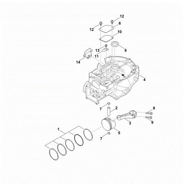 Picture of C - Crankcase, piston, connecting rod EVC 300.0 (EVC300-0001)