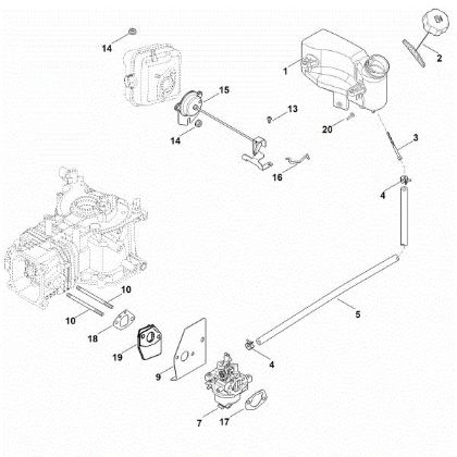 Picture of G - Carburettor, fuel line HD675 (HD675-3014)