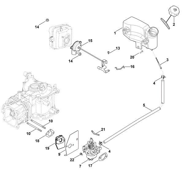 Picture of G - Carburettor, fuel line HD675 (HD675-3015)
