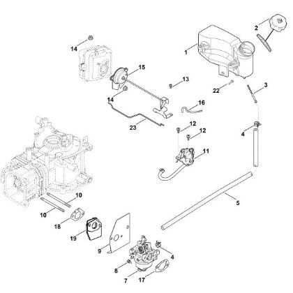 Picture of G - Carburettor, fuel line HD775 (HD775-3025)