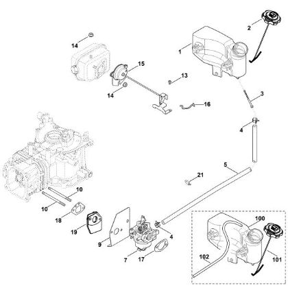 Picture of G - Carburettor, fuel line XT-675 (XT675-3052)
