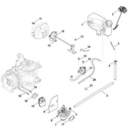 Picture of G - Carburettor, fuel line XT-800 (XT800-2053)