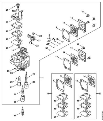 Carburetor C1T-S195 Hedge trimmers (HS) HS 56 C-E Stihl