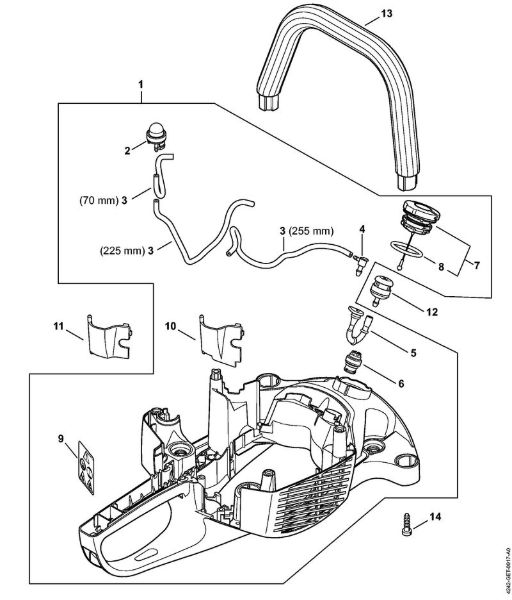 Handle housing, Fuel tank Hedge trimmers (HS) HS 56 C-E Stihl