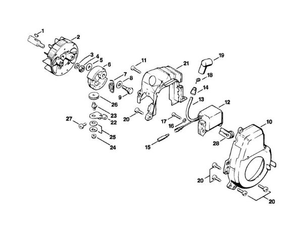 Ignition system, Fan housing Hedge trimmers (HS) HS 60 Stihl