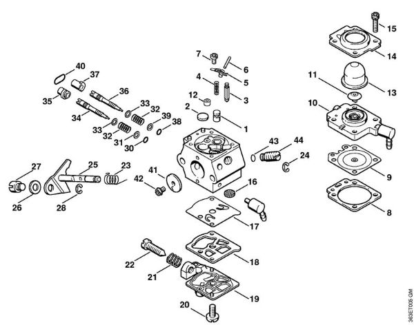 Carburetor WT-329 Hedge trimmers (HS) HS 74 Stihl