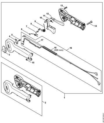 Control handle HS 87 (41.2018) Hedge trimmers (HS) HS 87 R Stihl