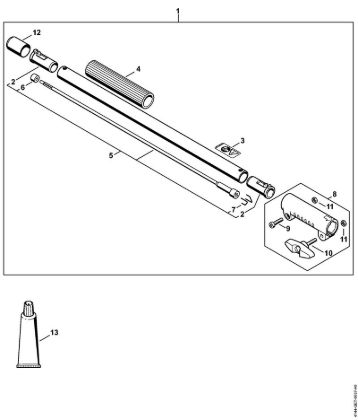 Drive tube extension 0.5 m HL-KM 0°, HL-KM 135°, HT-KM, SP-KM KombiEngines (KM) KM 100 R Stihl