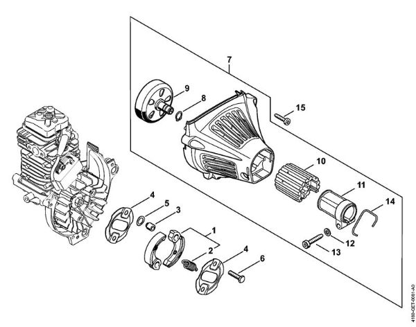 Clutch, Fan housing KombiEngines (KM) KM 111 R Stihl