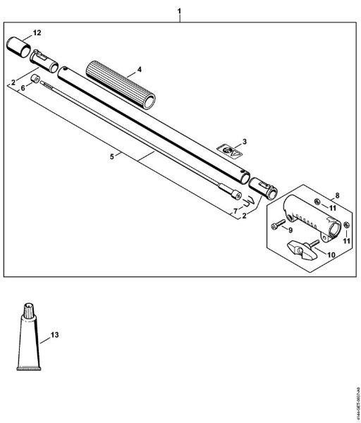 Drive tube extension 0.5 m HL-KM 0°, HL-KM 135°, HT-KM, SP-KM KombiEngines (KM) KM 111 R Stihl