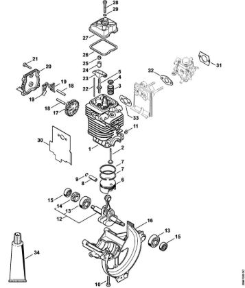 Engine à˜ 43 mm KombiEngines (KM) KM 130 Stihl