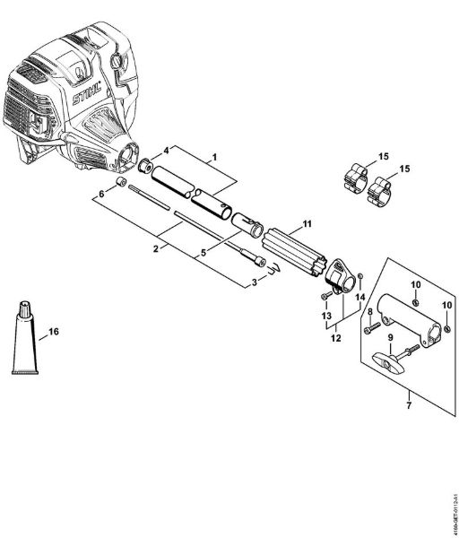 Drive tube assembly KombiEngines (KM) KM 131 R Stihl