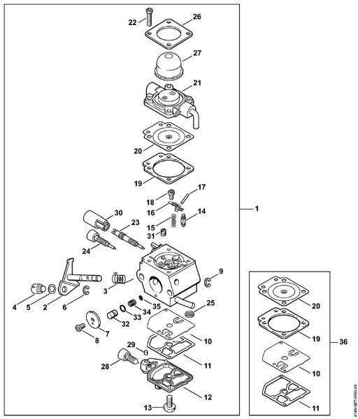 Carburetor C1Q-S66 KombiEngines (KM) KM 55 C-E Stihl