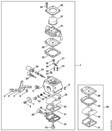 Carburetor C1Q-S66 KombiEngines (KM) KM 55 RC-E Stihl
