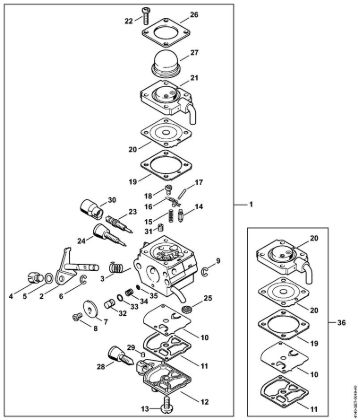 Carburetor C1Q-S71 KombiEngines (KM) KM 55 RC-E Stihl