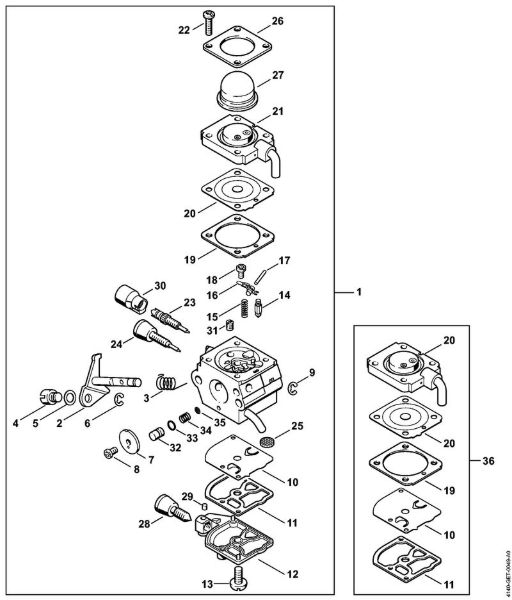 Carburetor C1Q-S71 KombiEngines (KM) KM 55 RC-E Stihl