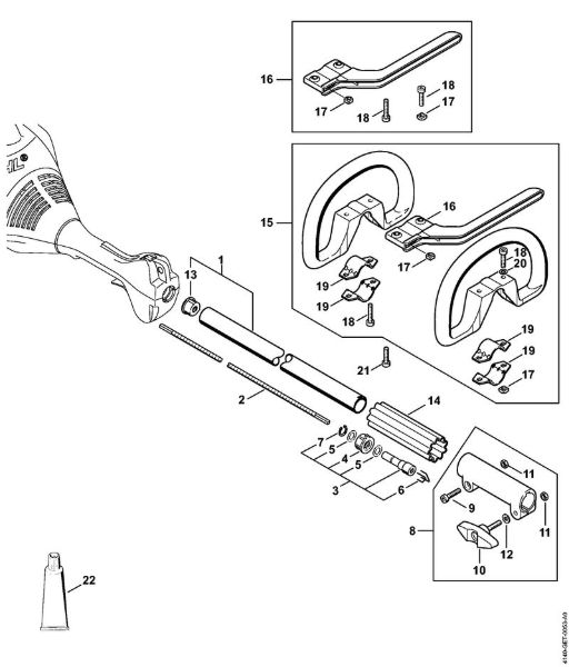 Drive tube assembly, Loop handle KombiEngines (KM) KM 55 RC-E Stihl