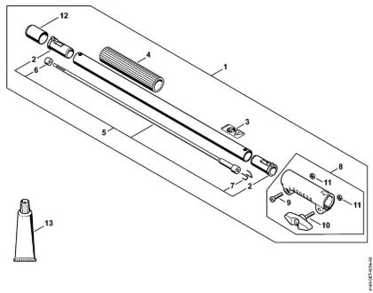 Drive tube extension 0.5 m HL-KM 0°, HL-KM 135°, HT-KM, SP-KM KombiEngines (KM) KM 55 RC-E Stihl