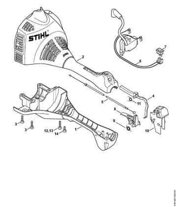 Engine housing (Loop handle) KM 55 RC-E, KM 55 RC-E Z KombiEngines (KM) KM 55 RC-E Stihl