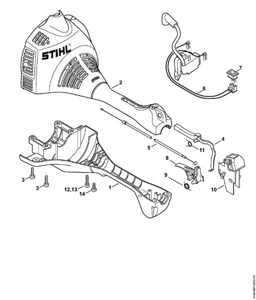Engine housing (Loop handle) KM 55 RC-E, KM 55 RC-E Z KombiEngines (KM) KM 55 RC-E Stihl