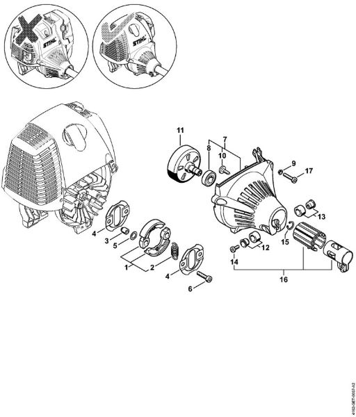 Clutch, Fan housing KombiEngines (KM) KM 90 R Stihl