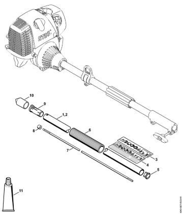 Drive tube assembly KombiTools (-KM) FH-KM 135° Stihl