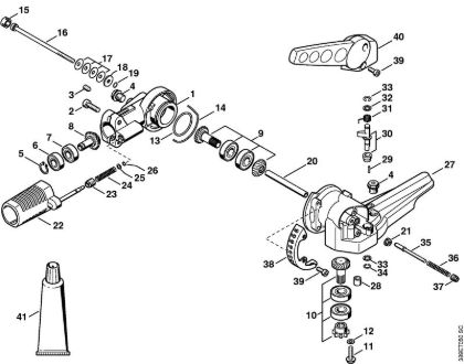 Angle drive, adjustable thru 135° KombiTools (-KM) HL-KM 135° Stihl