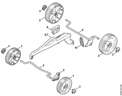 Chassis, height adjustment Cordless lawn mowers (RMA) RMA 370 Stihl