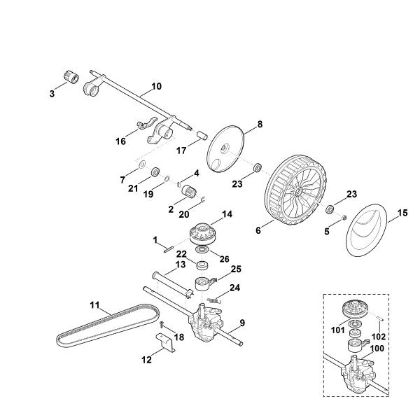 Picture of E - Shaft, Gear box RM 545.0 V