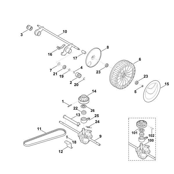 Picture of E - Shaft, Gear box RM 545.0 VE