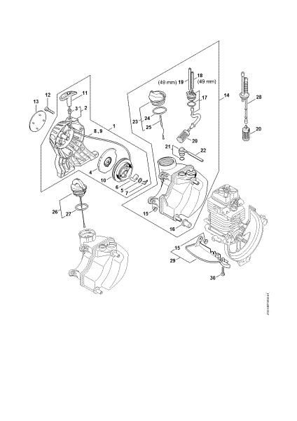 Picture of Rewind starter, Fuel tank HT 100