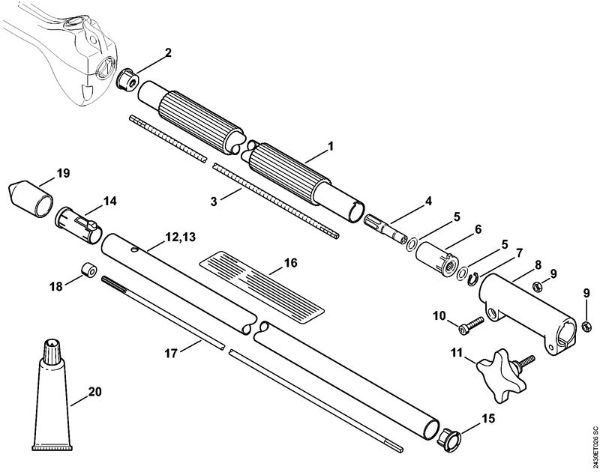 Drive tube assembly Pole pruners (HT) HT 56 C-E Stihl
