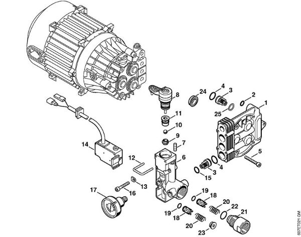 Regulation valve block Electric pressure washers (RE) RE 102 KM Stihl